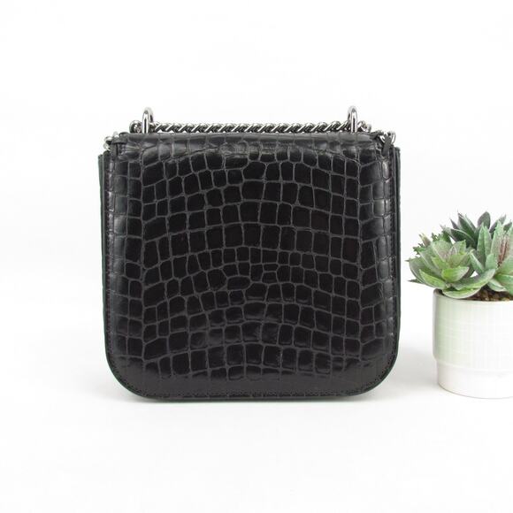 Authentic Stella McCartney Croc Embossed Faux Leather Falabella Star Box Bag - Picture 6 of 12